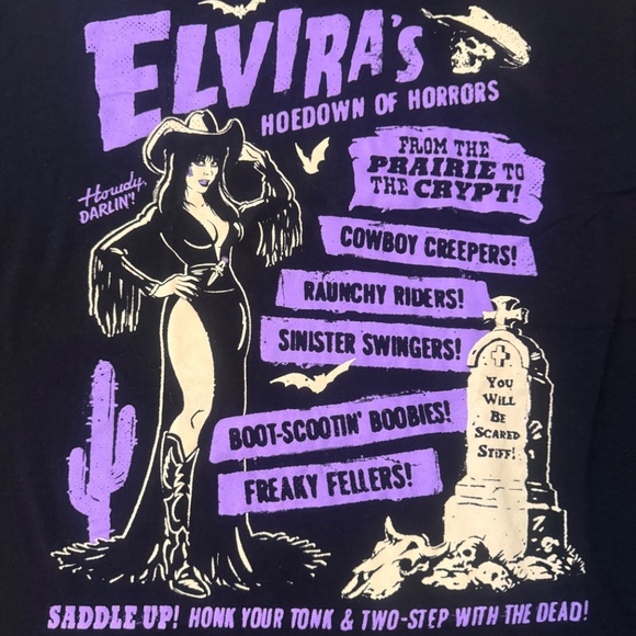 Elvira Mistress of the Dark Hoedown of Horrors Shirt Size L - Picture 2 of 4
